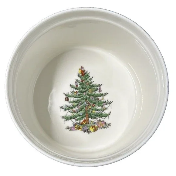 Spode Christmas Tree Porcelain Souffle Dish Serving Bowl 3 Pint Made in England - Picture 3 of 8